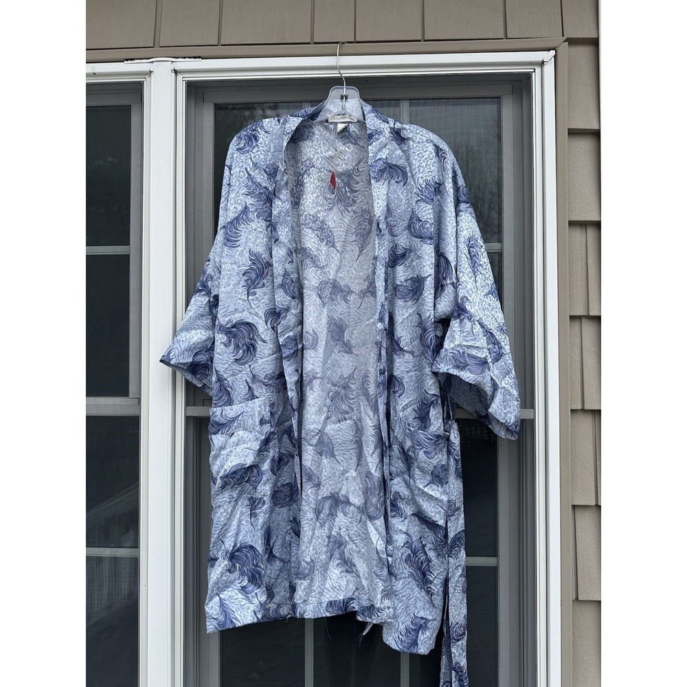 Opulence Floral Satin Robe Kimono Style Vtg 80s 90s Boho Cottage Core